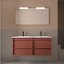 Mueble de baño Attila suspendido 4 cajones doble seno 120 cm red satin de Salgar